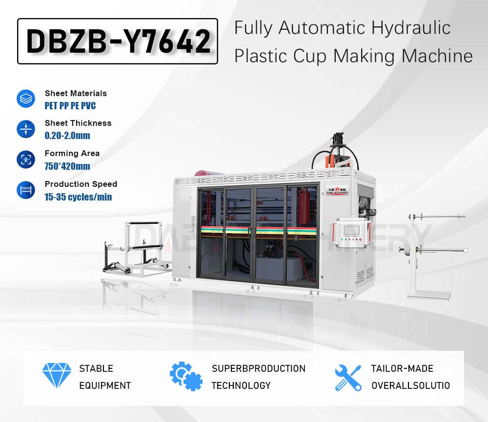 DBZB-Y7642 Fully Automatic Hydraulic Plastic Cup Making Machine description