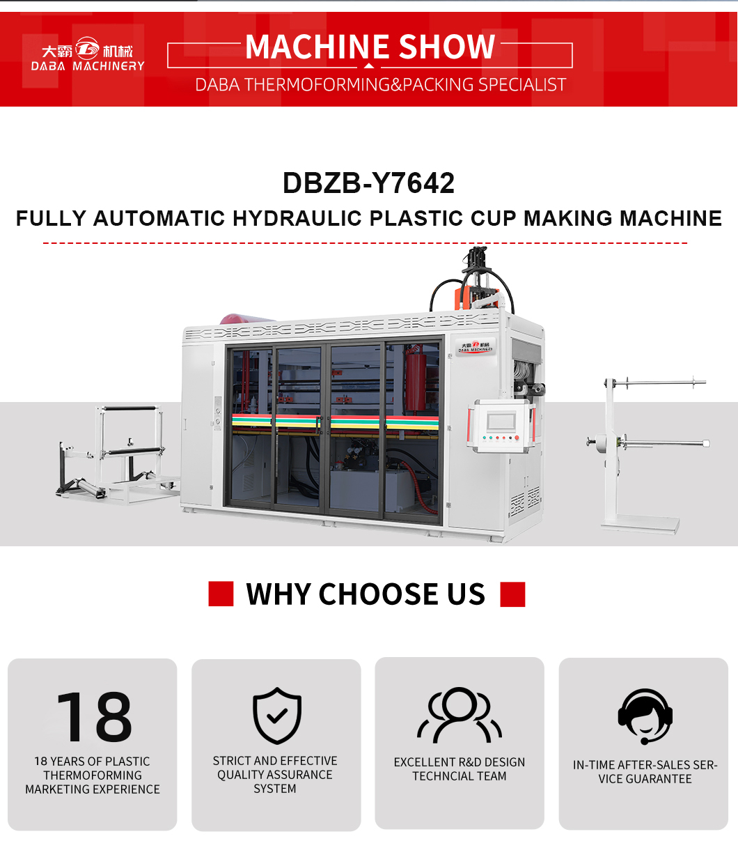DBZB-Y7642 Fully Automatic Hydraulic Plastic Cup Making Machine landing page (1)
