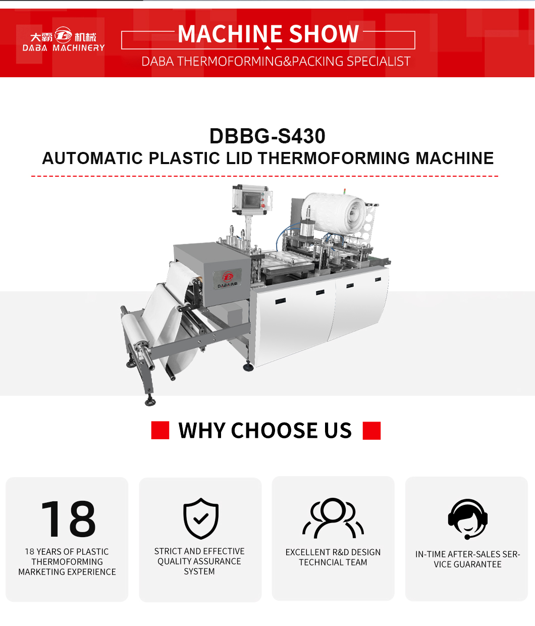 DBBG-S430 Automatic Plastic Lid Thermoforming Machine landing page (1)